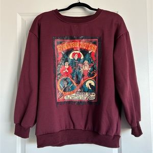 Burgundy Hocus Pocus, Sanderson Sisters sweater. Size XL.